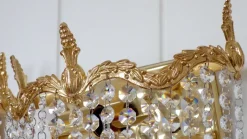 Hot Pamono Lead Crystal & Brass Wall Lights by Peris Andreu, 1960s, Set of 2