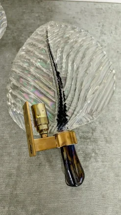 Online Pamono Leaf Wall Lights in Murano Glass, 1970s, Set of 3