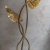 Hot Pamono Leaf-Shaped Floor Lamp in Brass attributed to Tommaso Barbi, Italy, 1970