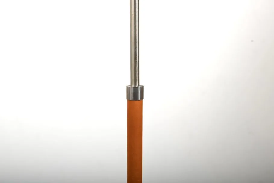 Discount Pamono Leather and Steel Monolith Floor Lamps by Jo Hammerborg for Fog & Mørup, 1960s, Set of 2