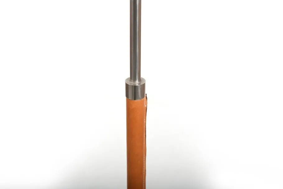 Discount Pamono Leather and Steel Monolith Floor Lamps by Jo Hammerborg for Fog & Mørup, 1960s, Set of 2