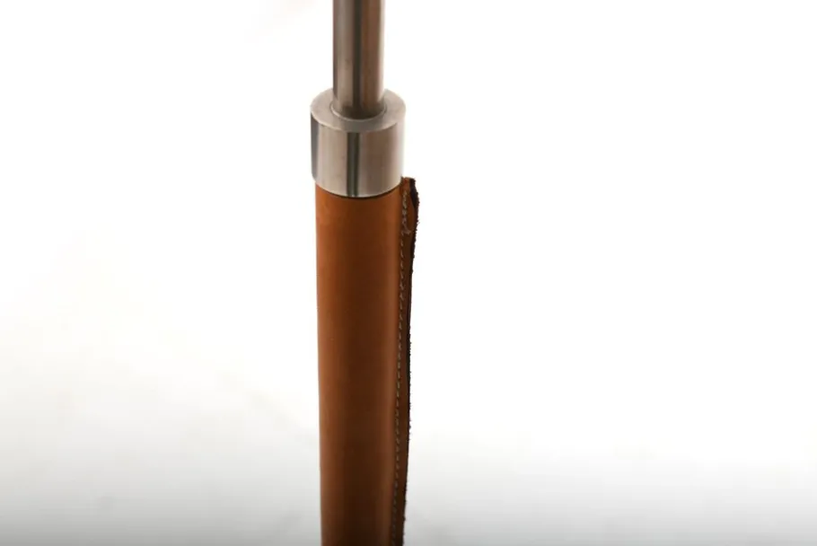 Discount Pamono Leather and Steel Monolith Floor Lamps by Jo Hammerborg for Fog & Mørup, 1960s, Set of 2