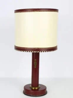 New Pamono Leather Lamp by Jacques Adnet, 1950s