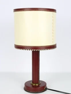 New Pamono Leather Lamp by Jacques Adnet, 1950s
