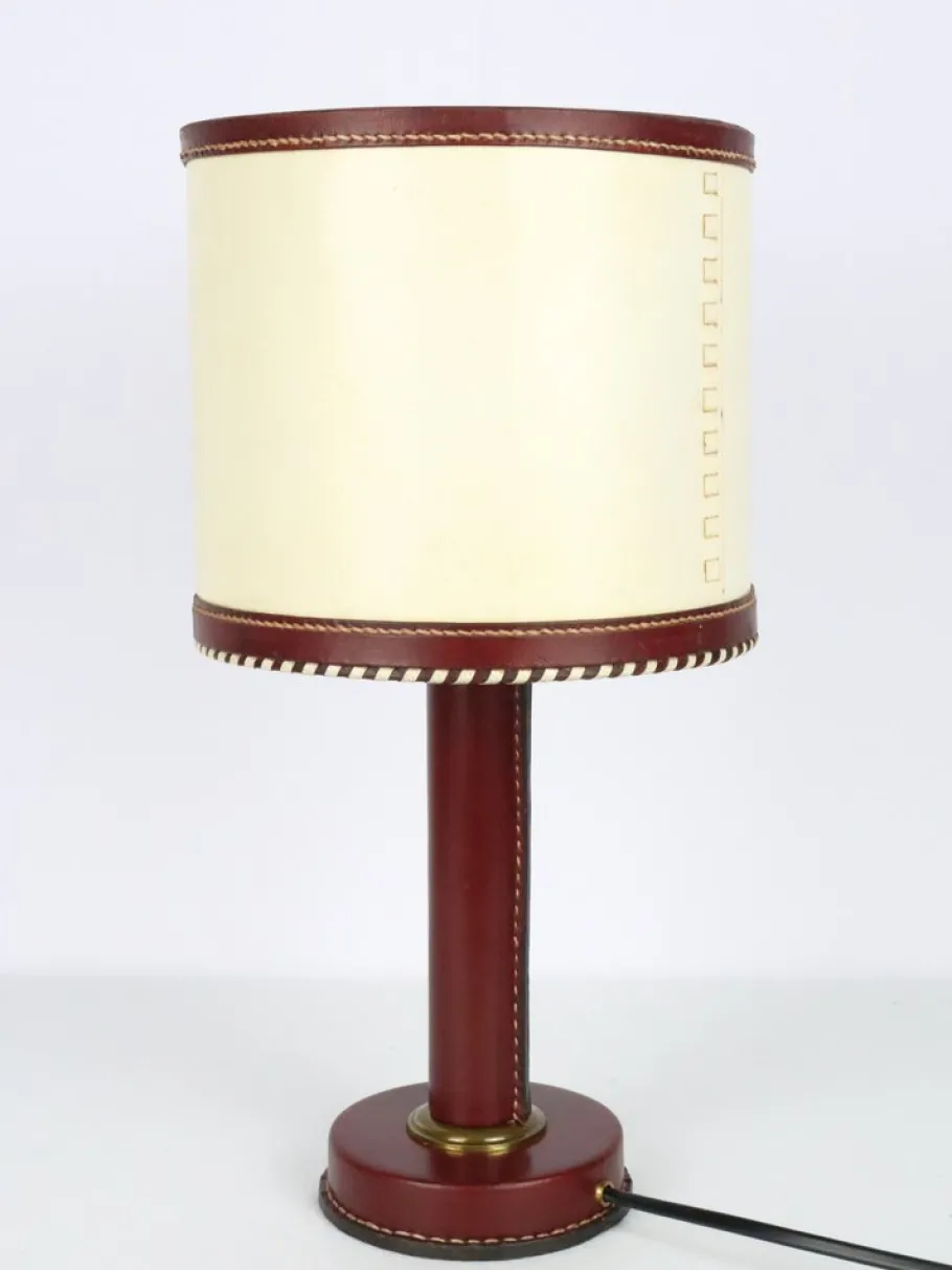 New Pamono Leather Lamp by Jacques Adnet, 1950s