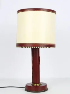 New Pamono Leather Lamp by Jacques Adnet, 1950s