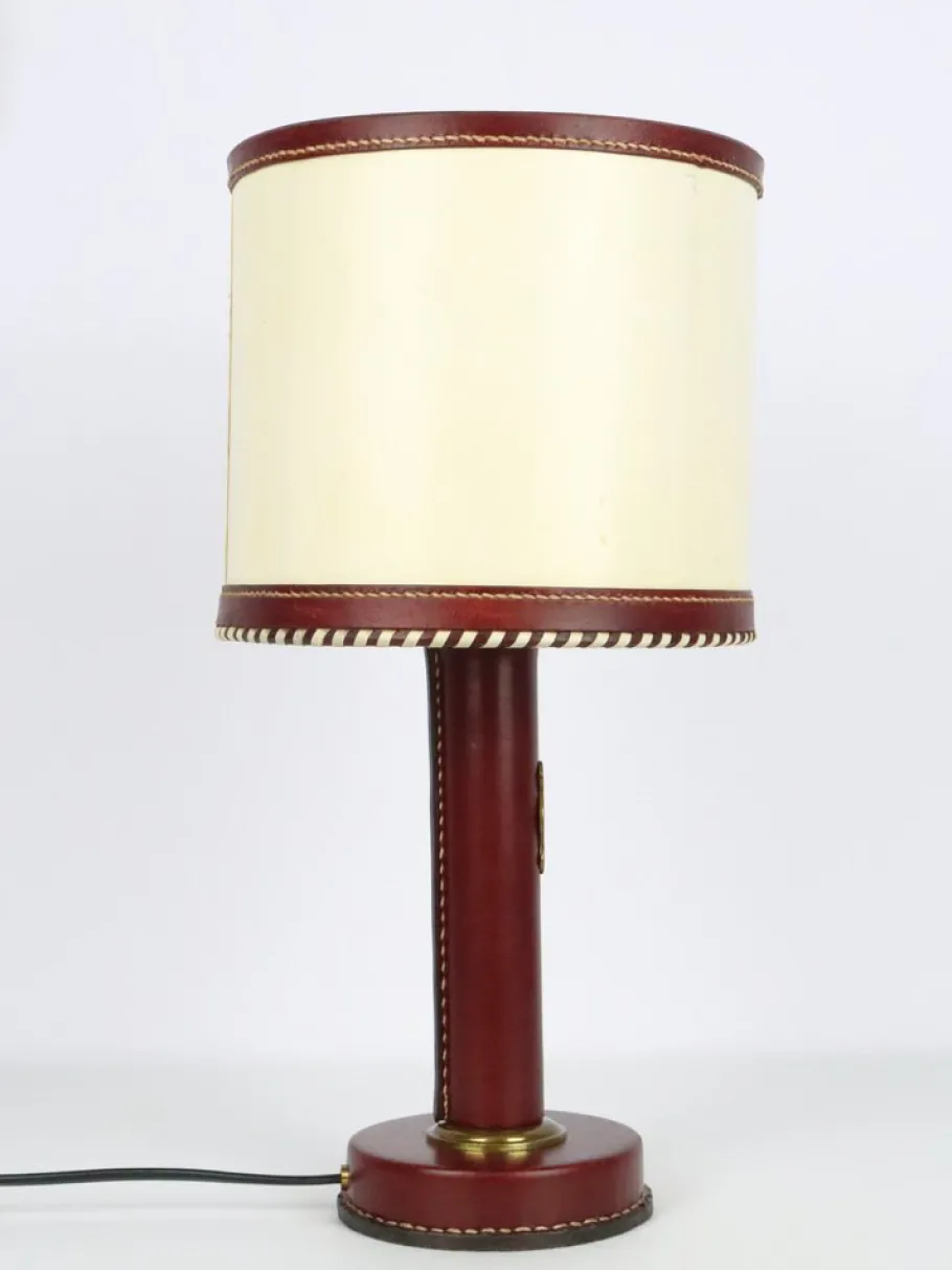 New Pamono Leather Lamp by Jacques Adnet, 1950s