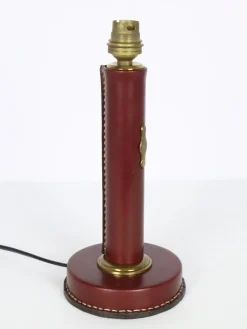 New Pamono Leather Lamp by Jacques Adnet, 1950s