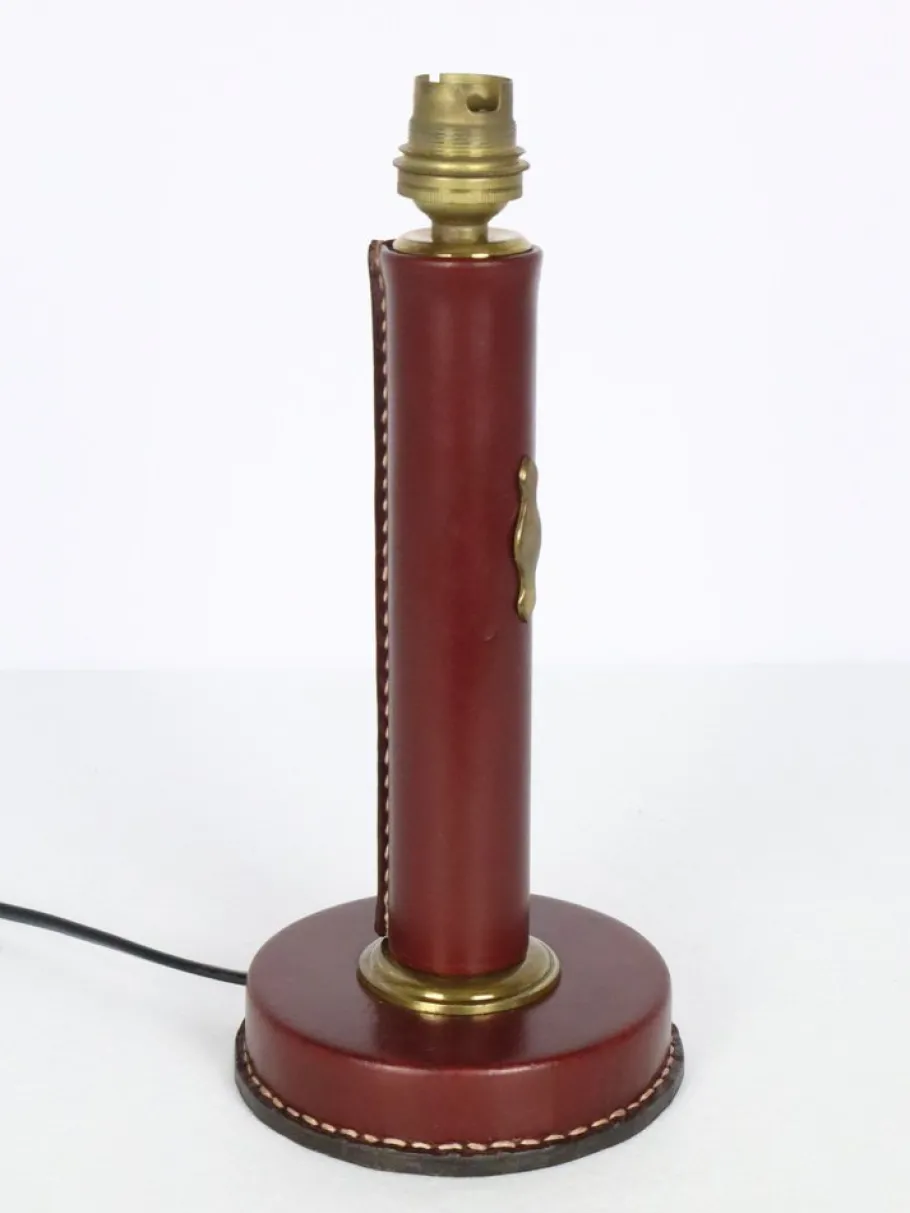 New Pamono Leather Lamp by Jacques Adnet, 1950s