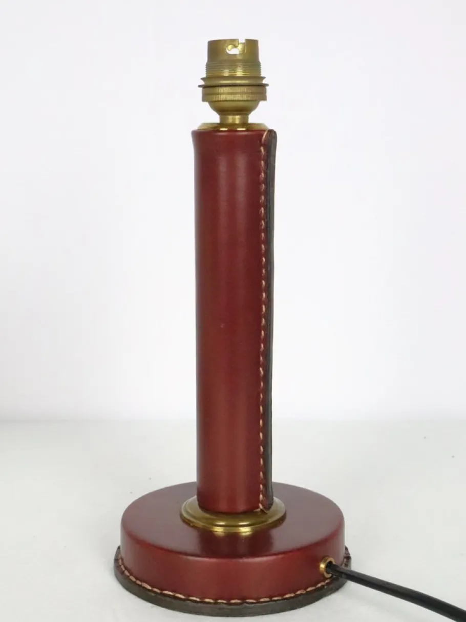 New Pamono Leather Lamp by Jacques Adnet, 1950s