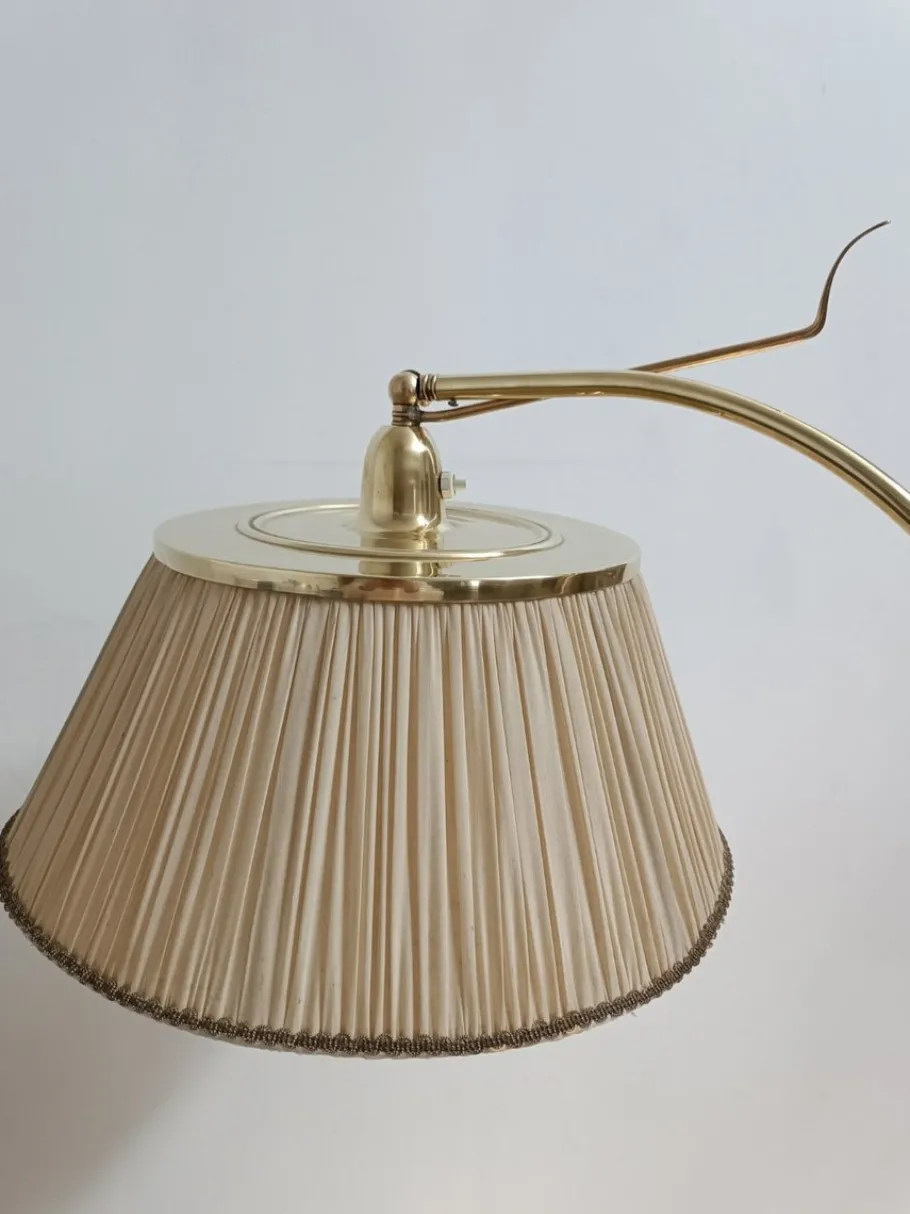 Outlet Pamono Leather Sheathed Floor Lamp attributed to FJB Corsini for Metalarte, 1950s