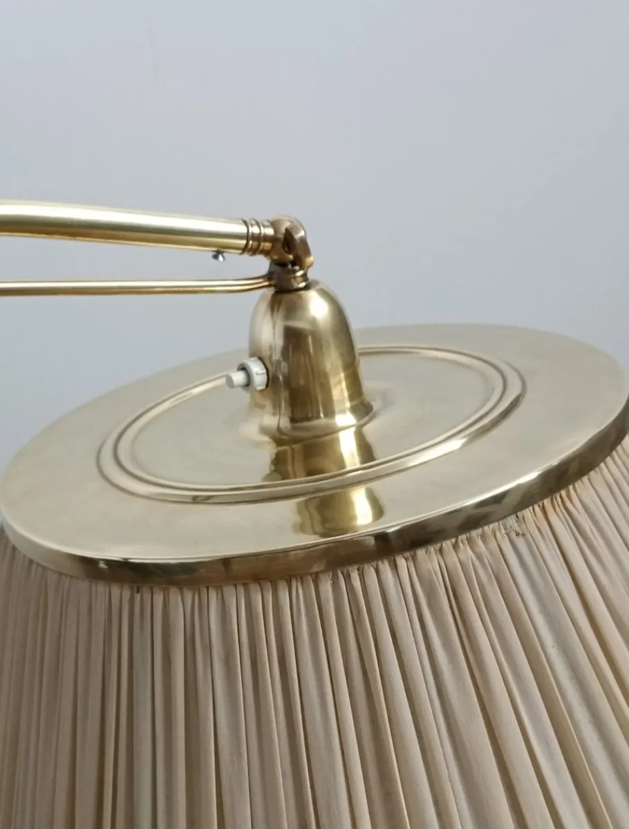 Outlet Pamono Leather Sheathed Floor Lamp attributed to FJB Corsini for Metalarte, 1950s