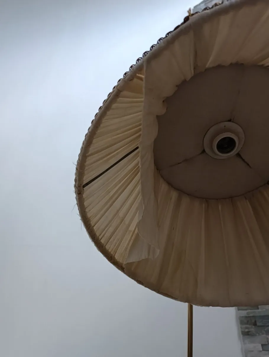 Outlet Pamono Leather Sheathed Floor Lamp attributed to FJB Corsini for Metalarte, 1950s