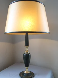 Online Pamono Leather Table Lamp from Le Tanneur, 1960s