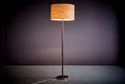 Hot Pamono Leather Wrapped Brass Floor Lamp from Kalmar Leuchten, Austria, 1960s