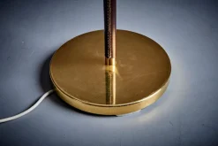 Hot Pamono Leather Wrapped Brass Floor Lamp from Kalmar Leuchten, Austria, 1960s