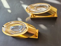 Hot Pamono Lens Wall Lights attributed to Oscar Torlasco for Stilkronen, 1960s, Set of 2