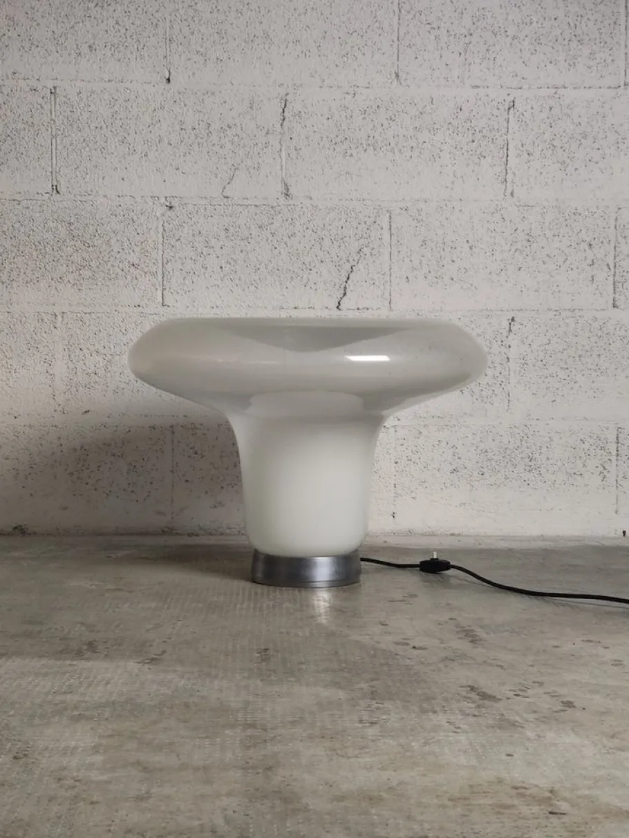 Pamono Lesbo Table Lamp in Blown Glass attributed to Angelo Mangiarotti for Artemide, 1970s