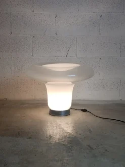 Pamono Lesbo Table Lamp in Blown Glass attributed to Angelo Mangiarotti for Artemide, 1970s