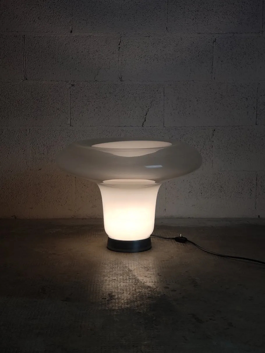 Pamono Lesbo Table Lamp in Blown Glass attributed to Angelo Mangiarotti for Artemide, 1970s