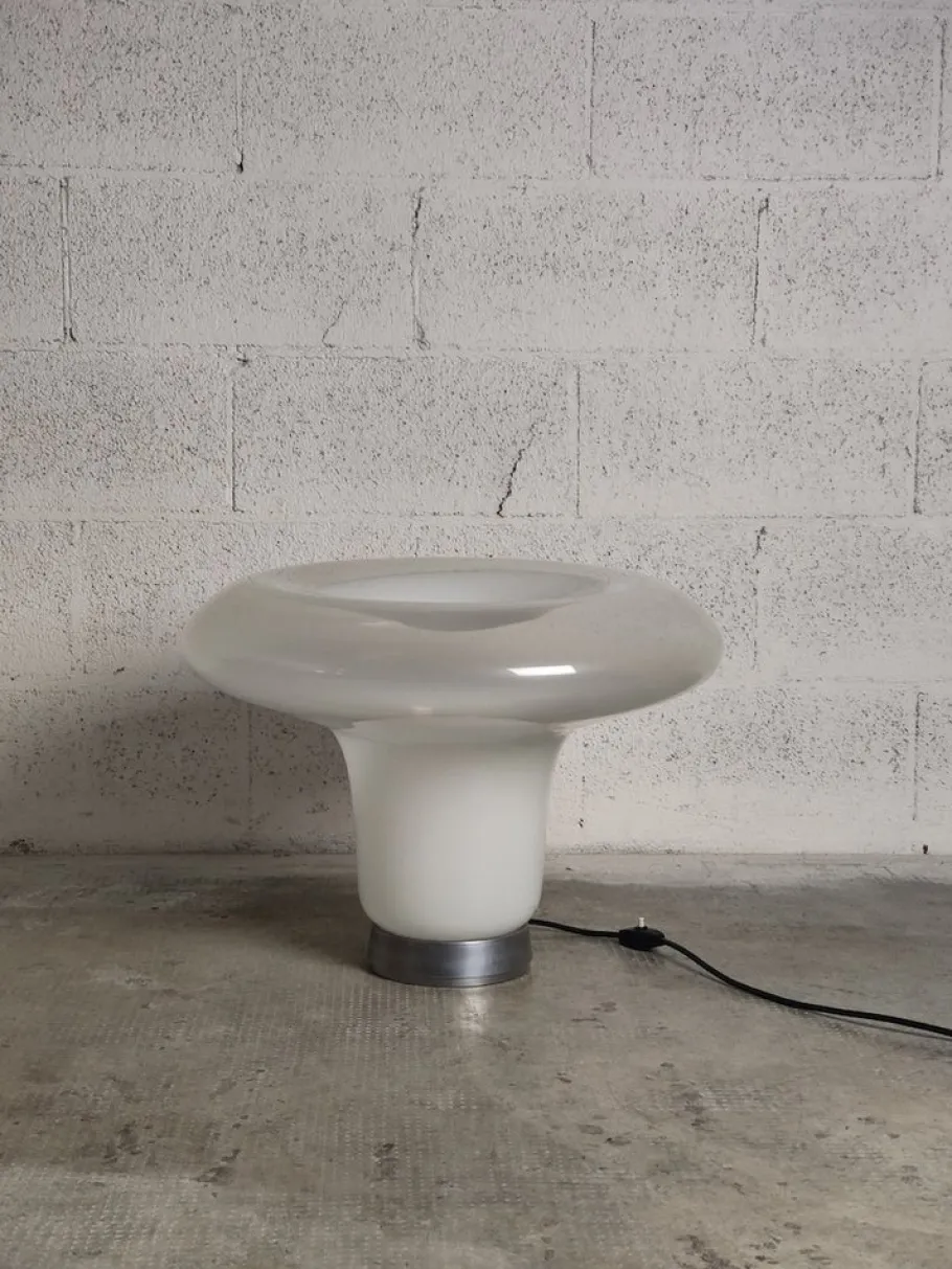 Pamono Lesbo Table Lamp in Blown Glass attributed to Angelo Mangiarotti for Artemide, 1970s