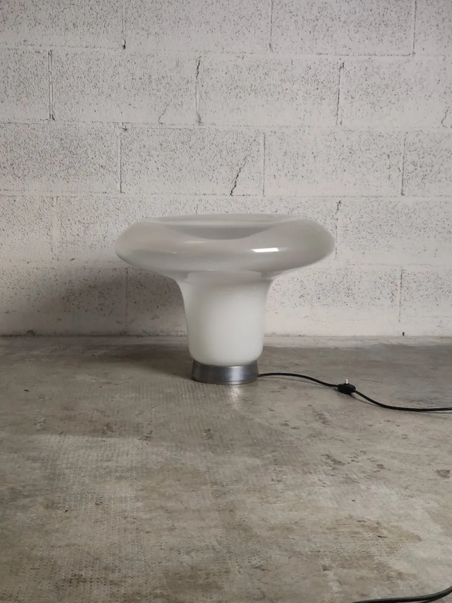 Pamono Lesbo Table Lamp in Blown Glass attributed to Angelo Mangiarotti for Artemide, 1970s