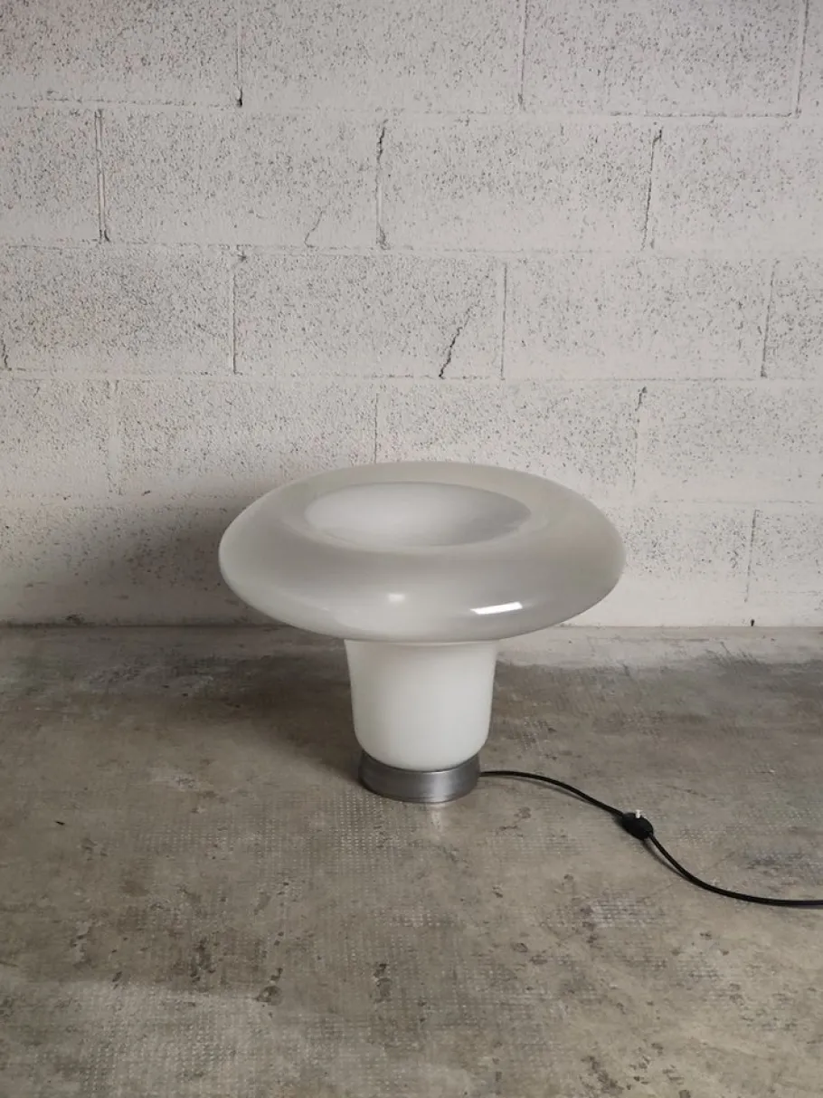 Pamono Lesbo Table Lamp in Blown Glass attributed to Angelo Mangiarotti for Artemide, 1970s