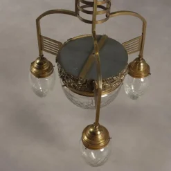 Hot Pamono Liberty Brass and Glass Chandelier