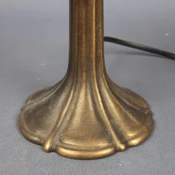 Pamono Liberty Leaded Glass and Brass Table Lamp, 1960s