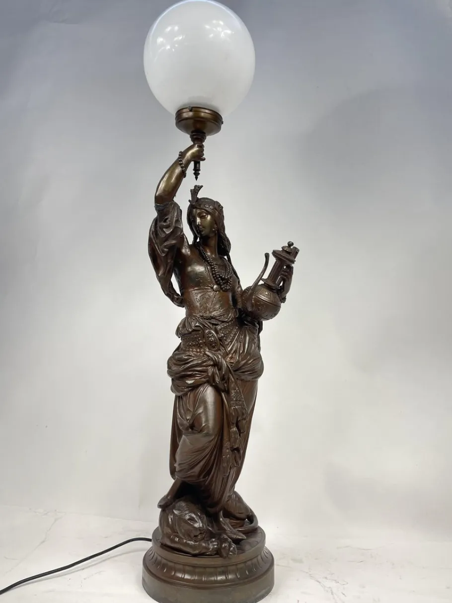 Best Pamono Liberty Woman with Amphora Table Lamp, 1920s