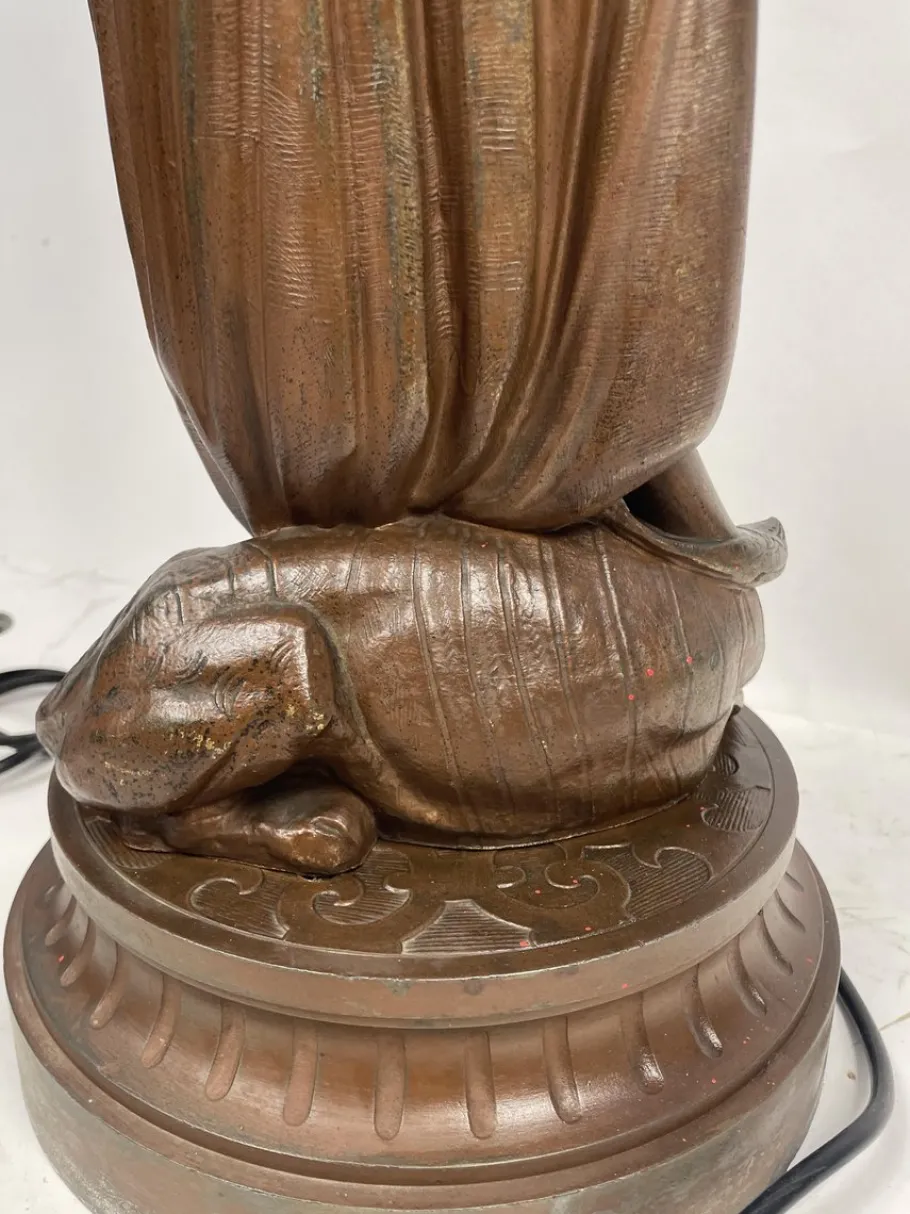 Best Pamono Liberty Woman with Amphora Table Lamp, 1920s