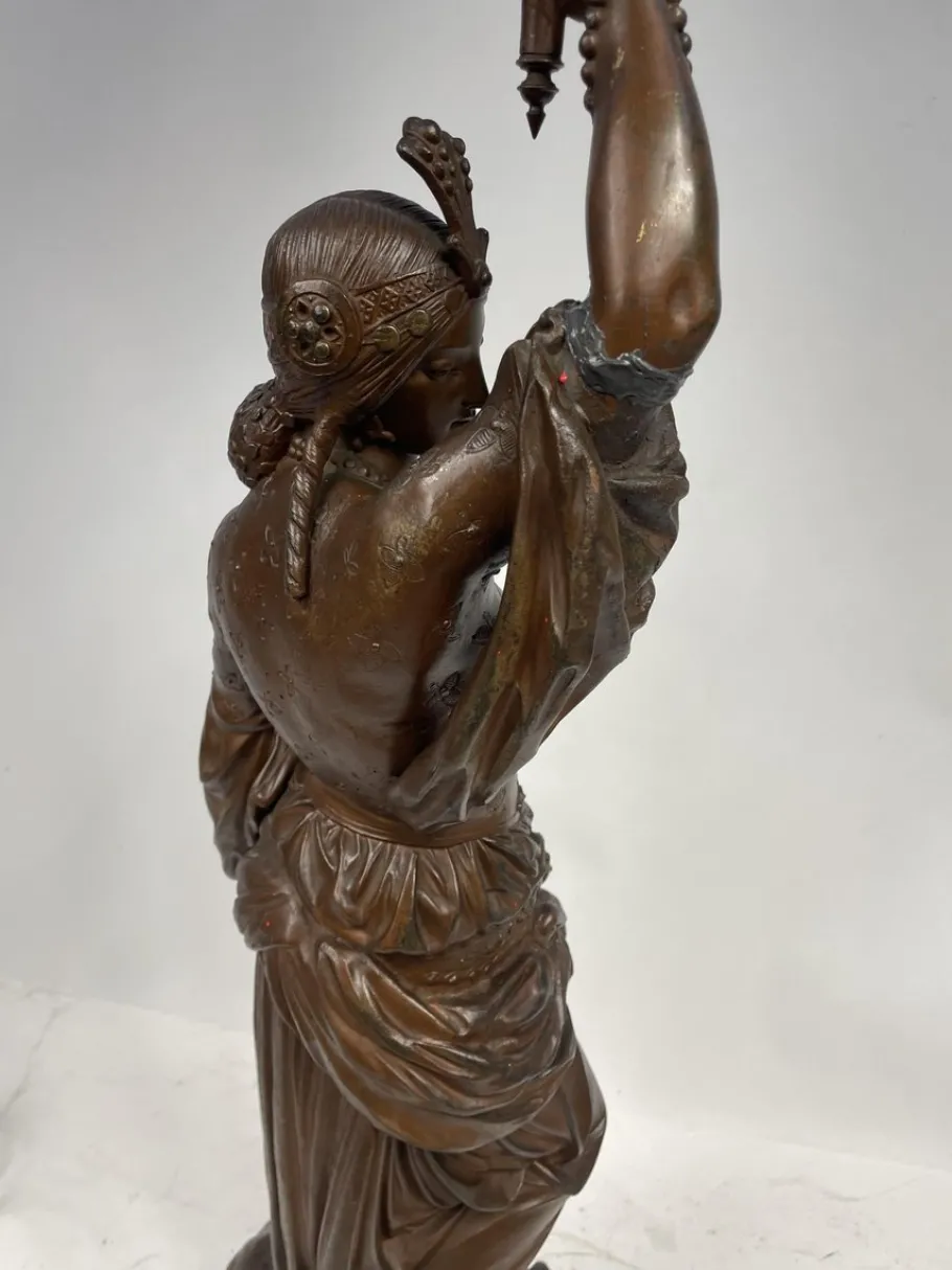 Best Pamono Liberty Woman with Amphora Table Lamp, 1920s