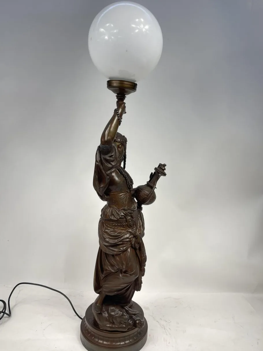 Best Pamono Liberty Woman with Amphora Table Lamp, 1920s