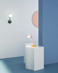 Clearance Pamono Light Blue and Red Tube with Globes and Cones Desk Light by Atelier Areti