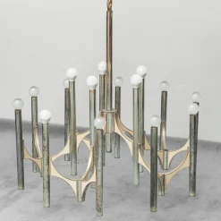 Hot Pamono 15-Light Chandelier attributed to Gaetano Sciolari, 1970s