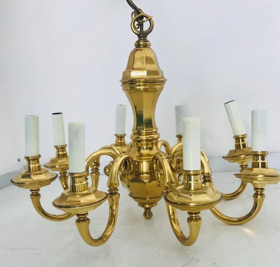 New Pamono 8-Light Chandelier from Lampart, 1970s