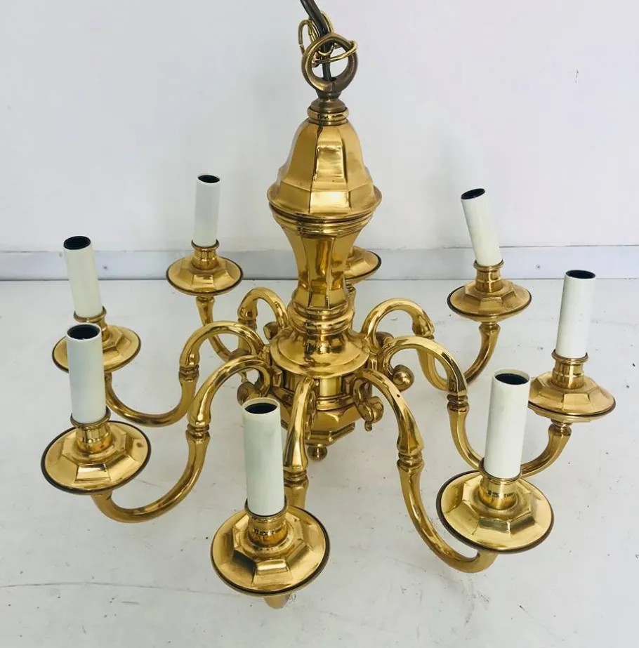 New Pamono 8-Light Chandelier from Lampart, 1970s