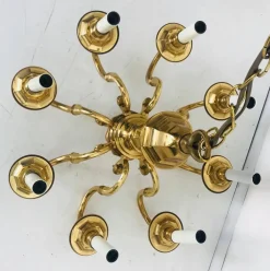 New Pamono 8-Light Chandelier from Lampart, 1970s