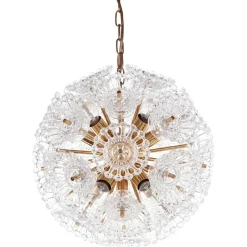 Hot Pamono 10-Light Flower Sputnik Chandelier in Murano Glass & Brass in the style of Venini, 1960s