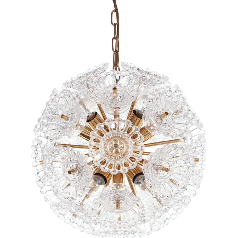 Hot Pamono 10-Light Flower Sputnik Chandelier in Murano Glass & Brass in the style of Venini, 1960s