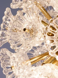 Hot Pamono 10-Light Flower Sputnik Chandelier in Murano Glass & Brass in the style of Venini, 1960s