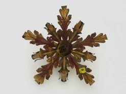 New Pamono 6-light Gilded Foliage Ceiling Lamp by Li Puma Firenze, Italy, 1960s