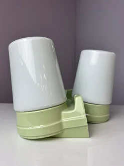 Clearance Pamono Light Green Model 6070 Wall Lamps by Sigvard Bernadotte for IFÖ, Set of 2