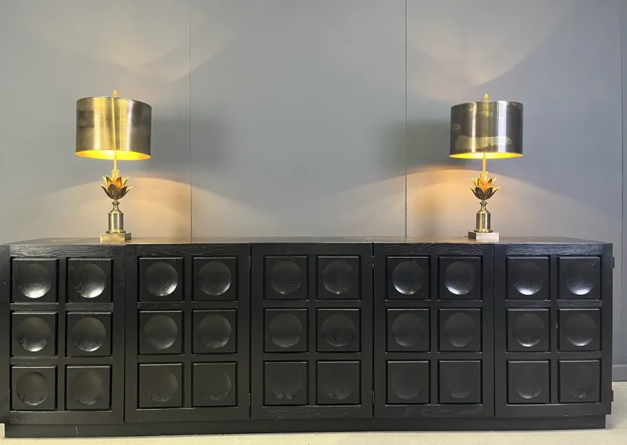 Hot Pamono Lotus Flower Table Lamps from Maison Charles, 1970s, Set of 2