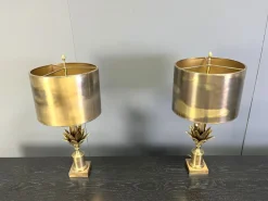 Hot Pamono Lotus Flower Table Lamps from Maison Charles, 1970s, Set of 2