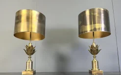 Hot Pamono Lotus Flower Table Lamps from Maison Charles, 1970s, Set of 2