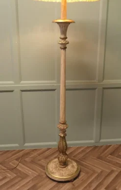 Pamono Louis Philippe Style Painted and Gilt Floor Lamp, 1910s