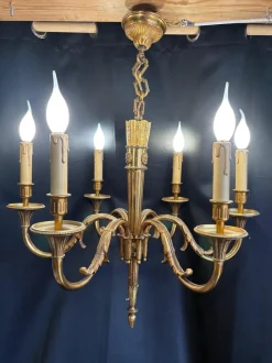 Discount Pamono Louis XIV Gilt Bronze 6- Arm Chandelier, 1930s