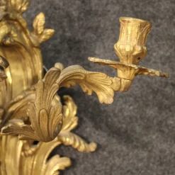 Best Pamono Louis XV French Wall Lights in Gilded Bronze, 1950s, Set of 2