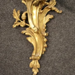 Best Pamono Louis XV French Wall Lights in Gilded Bronze, 1950s, Set of 2